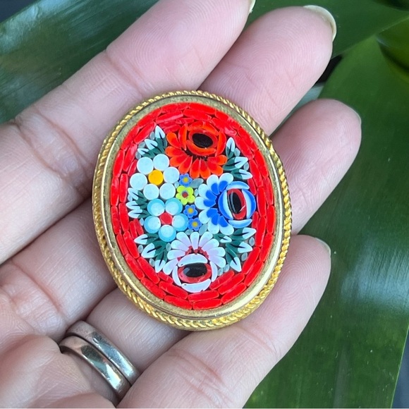 VINTAGE Micromosaic brooch|pin - Picture 3 of 5
